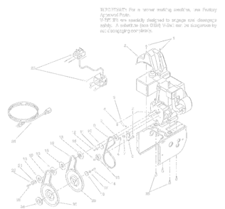 Engine And V-Belts Diagram and Parts List for 31AE640F372 1999 Yard Machines Snow Blower